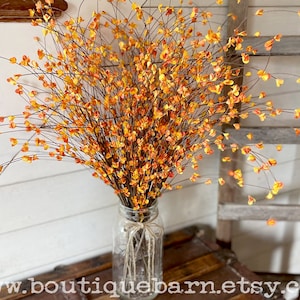 Tall Fall Foliage Stem For Vase, Artificial Leaf Branch, Fall Branch Rustic Centerpiece, Fall Arrangement Supplies, Autumn Foliage Picks