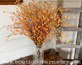 Tall Fall Foliage Stem For Vase, Artificial Leaf Branch, Fall Branch Rustic Centerpiece, Fall Arrangement Supplies, Autumn Foliage Picks