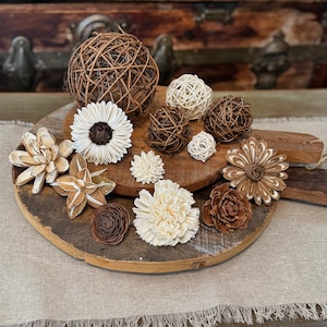 Bowl Fillers Decor, Dough Bowl Decorations, Decorative Grapevine Balls, Neutral Bowl Fillers, Centerpieces For Coffee Table, Natural Decor