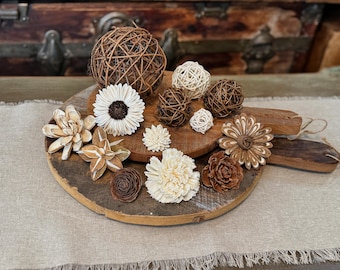 Bowl Fillers Decor, Dough Bowl Decorations, Decorative Grapevine Balls, Neutral Bowl Fillers, Centerpieces For Coffee Table, Natural Decor