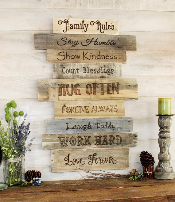 family/family rules sign/wood sign/wall decor/farmhouse | Etsy