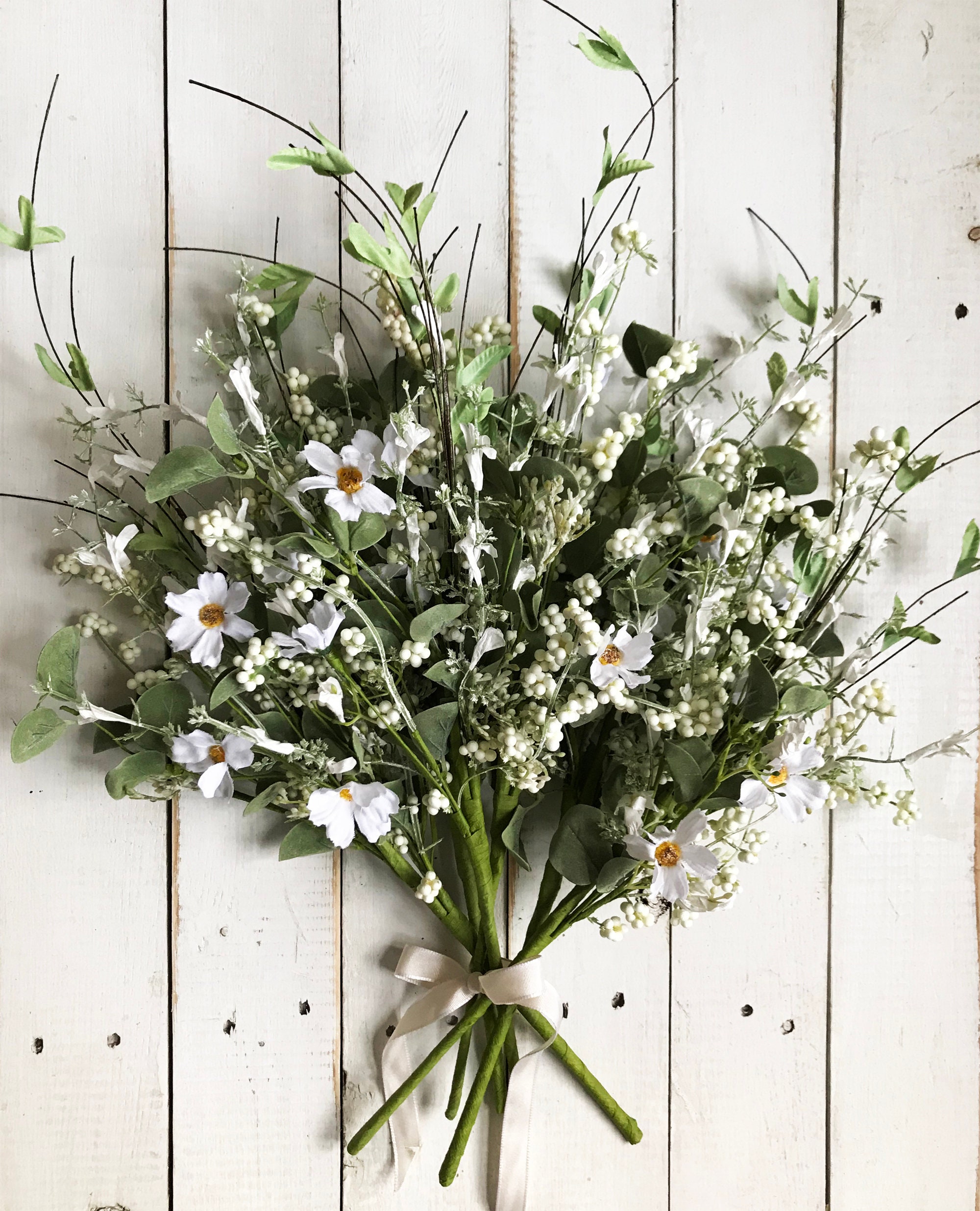 Faux Wildflower Bouquet, Flowers for Vase or Jar, Artificial Mums and  Daisies Arrangement, Rustic Table Centerpiece, Fake Flowers -  New  Zealand