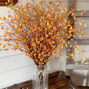 Tall Fall Foliage Stem For Vase, Artificial Leaf Branch, Fall Branch Rustic Centerpiece, Fall Arrangement Supplies, Autumn Foliage Picks