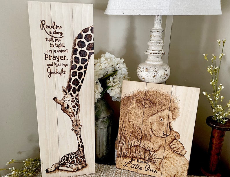 Lion Nursery Wall Decor Baby Lion Wall Art Rustic Nursery Etsy