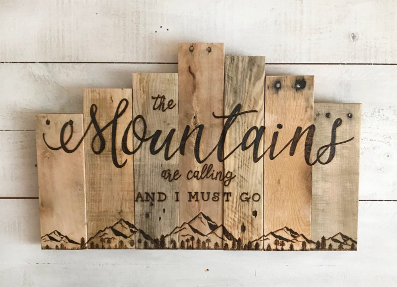 Mountain Range Wood Wall Art the Mountains Are Calling and I Etsy
