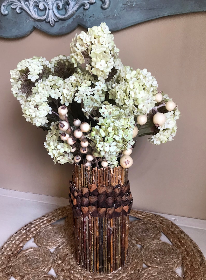 Handmade Twig Vase for Flowersrustic Woodland Centerpiece Etsy