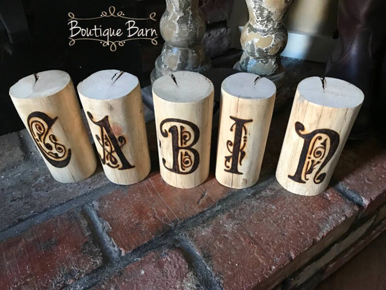 Decorative Letters On WoodRustic Tabletop Mantle Cabin Decor Etsy