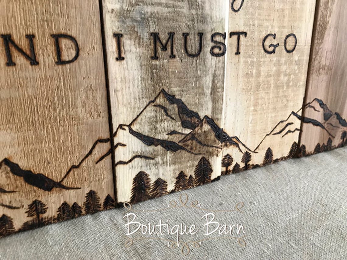 Mountain Range Wood Wall Art the Mountains Are Calling and I Etsy