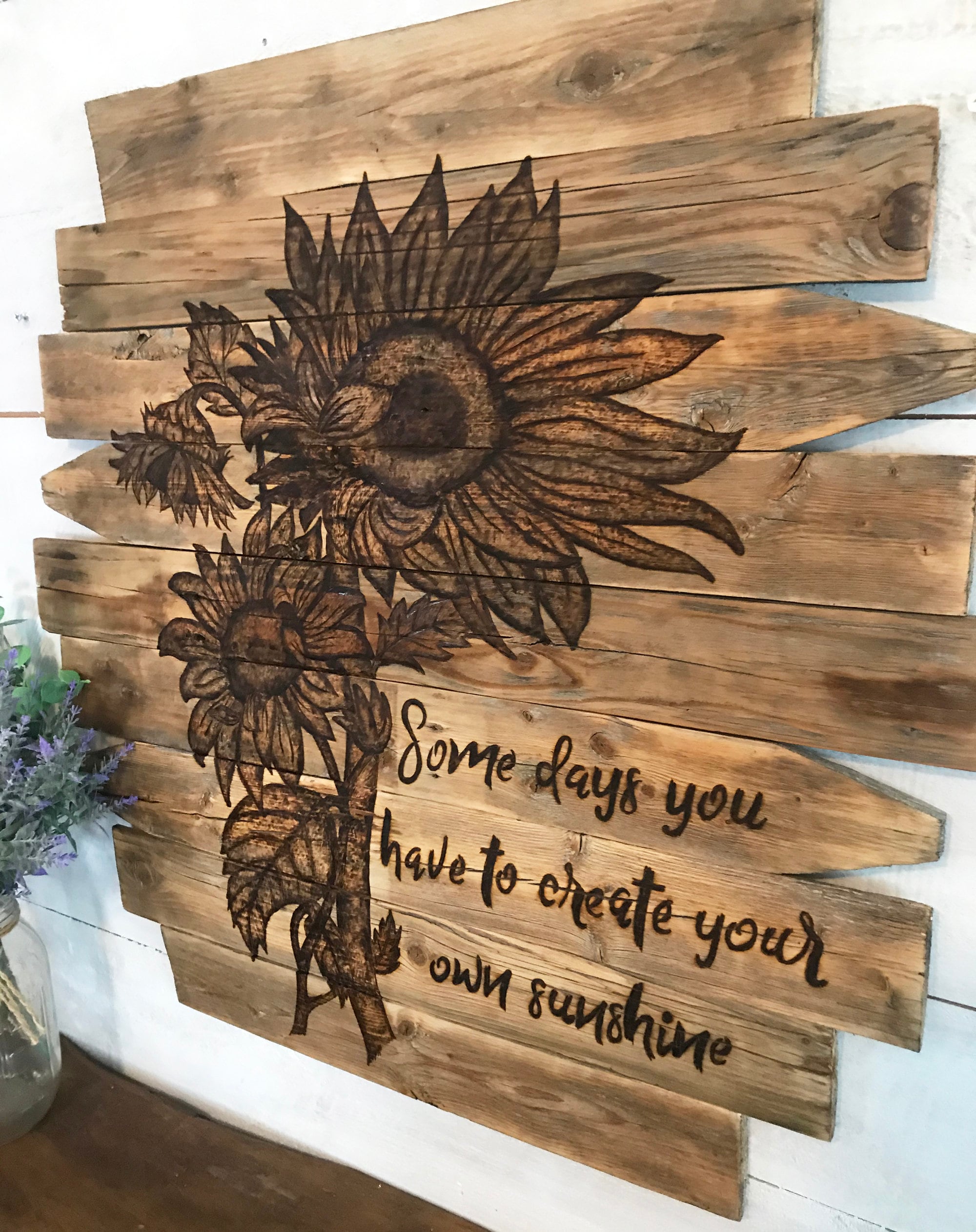Sunflower Wall ArtRustic Wood Wall DecorReclaimed Wood Etsy