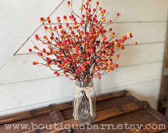 Fall Flowers, Bittersweet Branch, Fall Berry Flower Arrangement, Faux Flowers