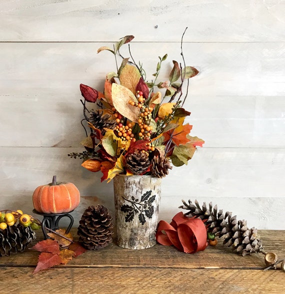 Biały Bukiet Brzoza Fioletowy Japoński Kwiat Latarnia Liście Ozdoba Pomarańczowy Rozmieszczenie Sosna Stół Upadek Wazon