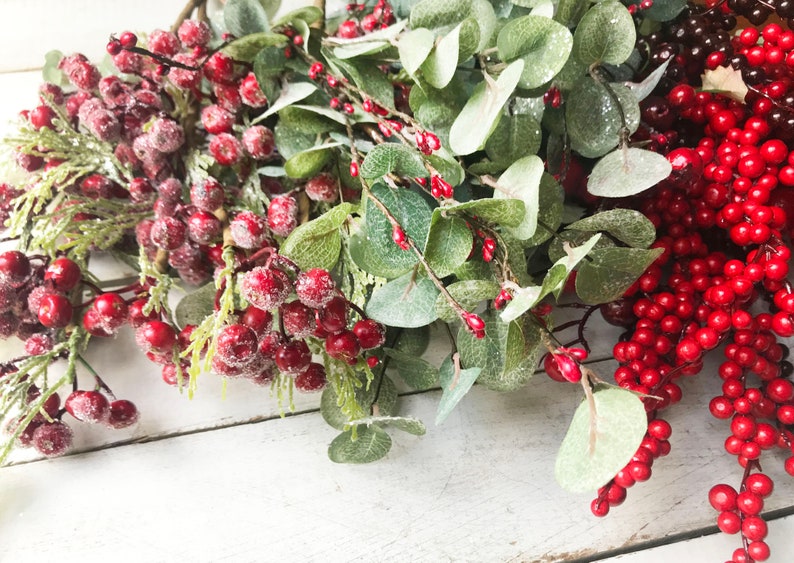 Red Berries Flower Stem For Christmas DecoratingSpray For Etsy