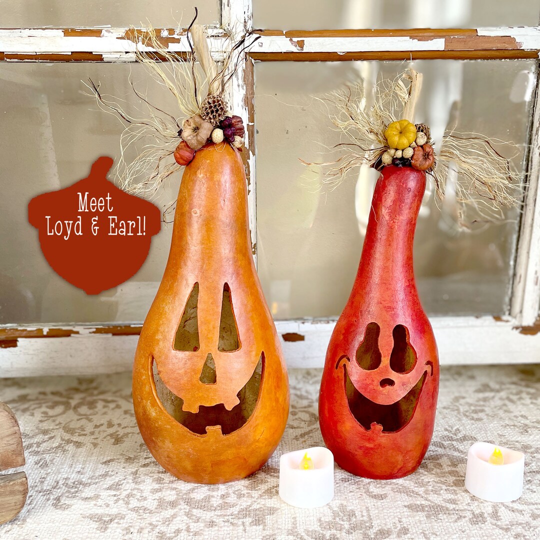 Fall Gourd, Pumpkin Gourd, Halloween Decoration, Primitive Pumpkin ...