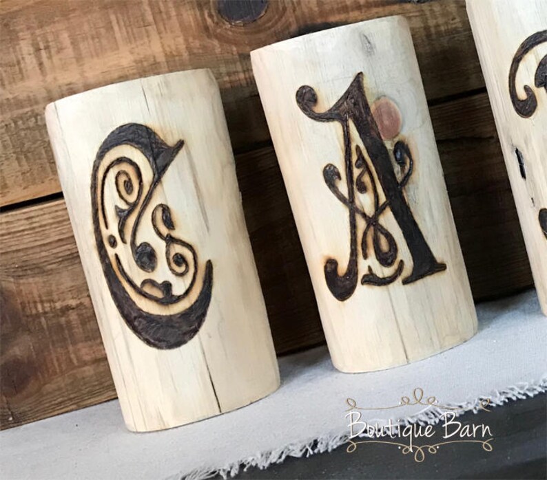 Decorative Letters On WoodRustic Tabletop Mantle Cabin Decor Etsy