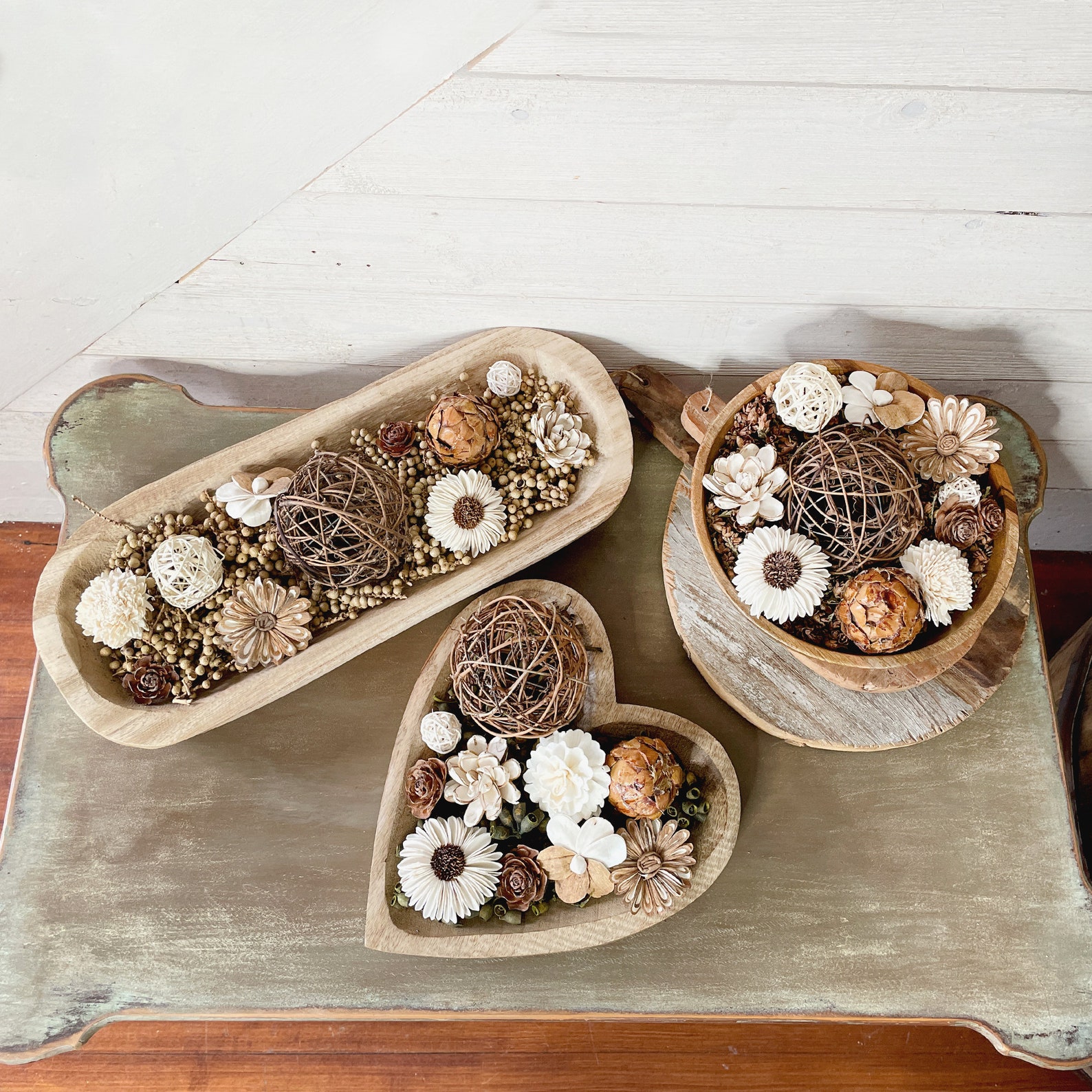 Bowl Fillers Decor, Dough Bowl Decorations, Decorative Grapevine Balls