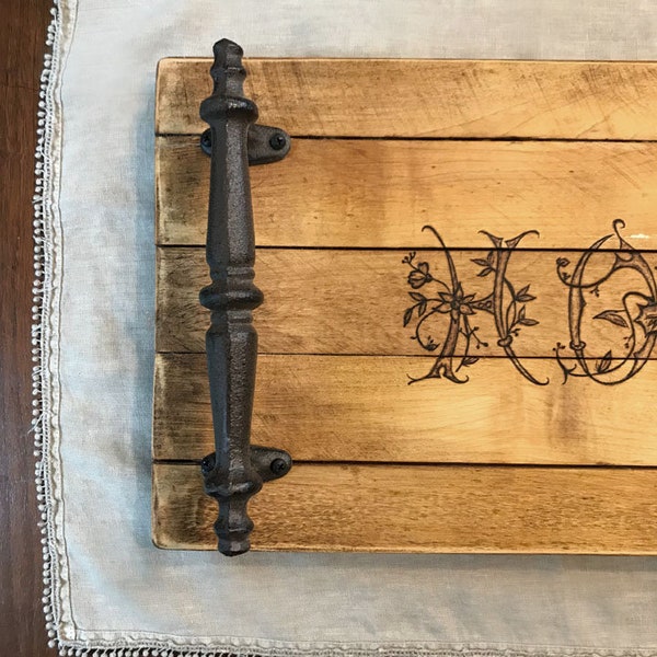 Wood Farmhouse Tray Home Decor Reclaimed Table Centerpiece Farmhouse Rustic Ottoman Wedding Gift For Mom Personalized Anniversary Kitchen
