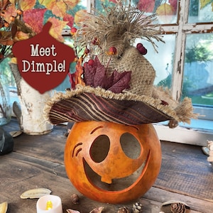 Halloween Pumpkin Decoration, Fall Table Decor, Unique Handmade Fall Gourds
