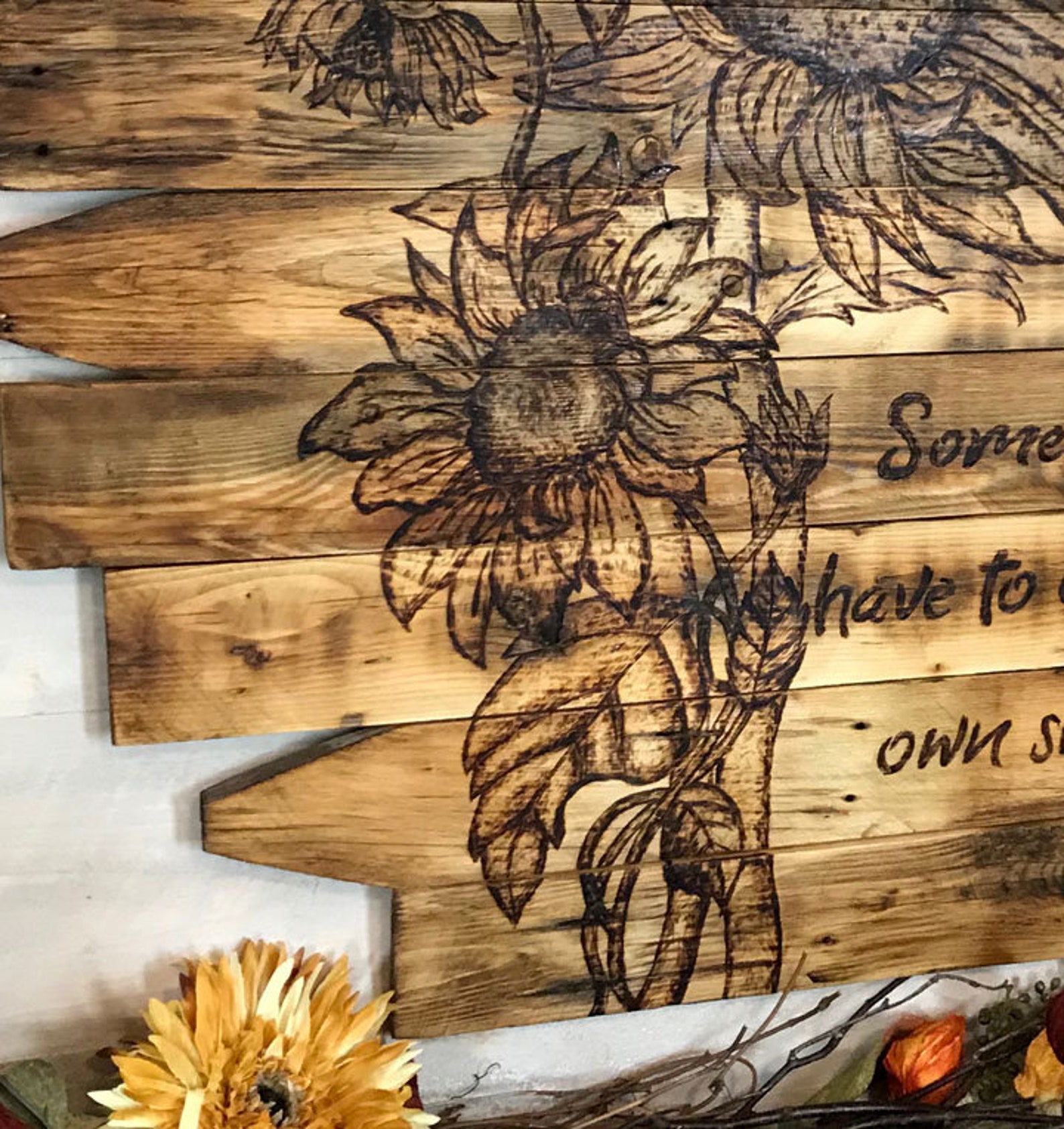 Sunflower Wall ArtRustic Wood Wall DecorReclaimed Wood Etsy