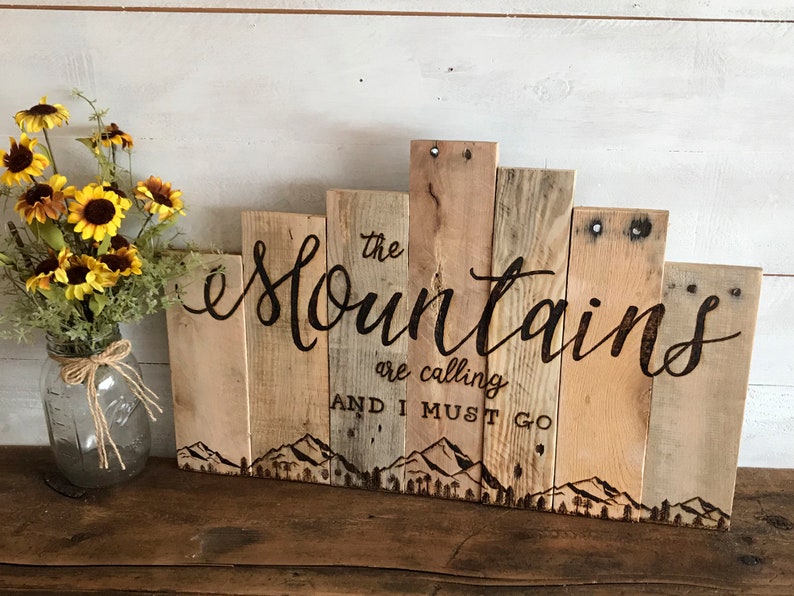 Mountain Range Wood Wall Art the Mountains Are Calling and I Etsy