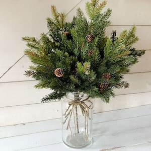 Fraser Fir Pine Spray, Christmas Greenery Vase Filler, Flower Arrangement Centerpiece or Wreath Supplies