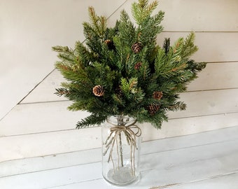 Fraser Fir Pine Spray, Christmas Greenery Vase Filler, Flower Arrangement Centerpiece or Wreath Supplies