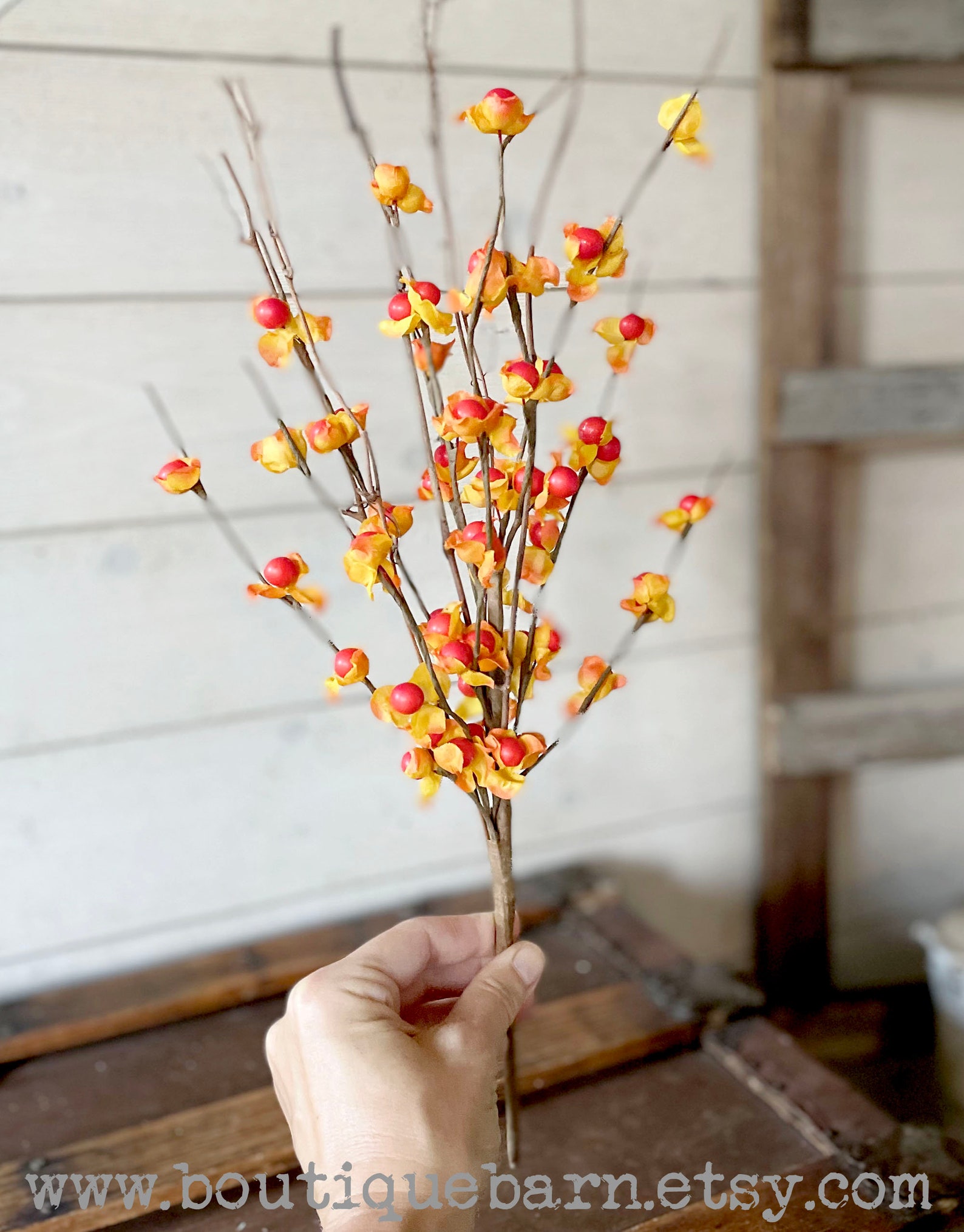 Artificial Bittersweet Branch Fall Foliage Spray Decorative Etsy Canada