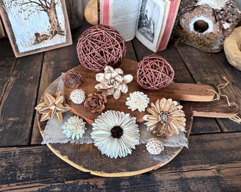 Bowl Fillers Decor, Dough Bowl Decorations, Decorative Grapevine Balls, Neutral Bowl Fillers, Centerpieces For Coffee Table, Natural Decor