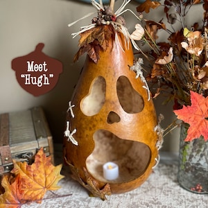 Halloween-Kürbisdekoration, Geistdekor, wunderlicher Kürbis, Kürbis mit großem Mund, Kürbiskunst, Herbstkürbis mit Lichtern