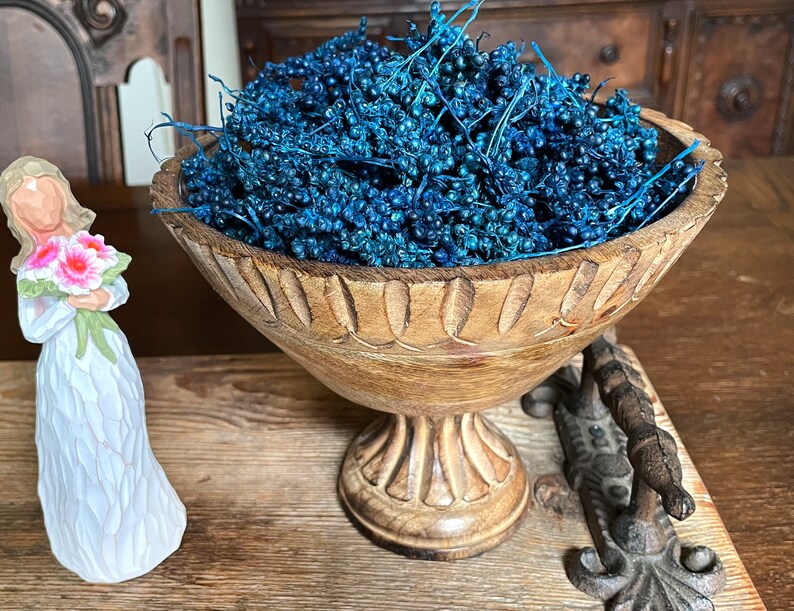Navy Blue Vase Filler Natural Dried Botanicals Dough Bowl Etsy