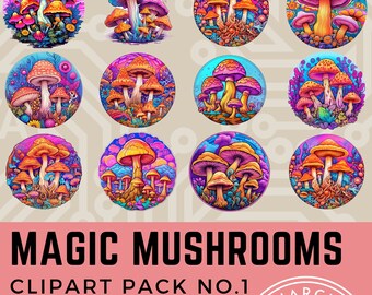 Psychedelische Pilze, Pilz PNG, psychedelische png Aufkleber, psychedelische Kunst, psychedelische Wandkunst png, Sublimation PNG