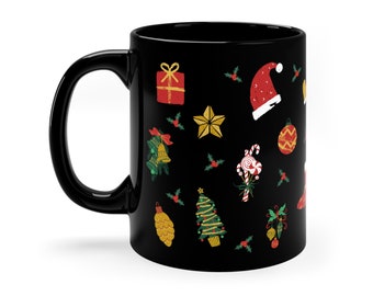 Christmas Collage | Black Mug | 11 oz