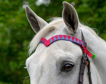 CUSTOM V-Shaped Browband with Traditional Ribbon Tassel Finish