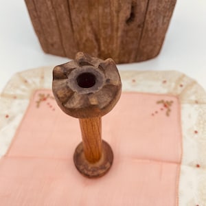 Antique Wooden Thread Spool Braider Bobbin