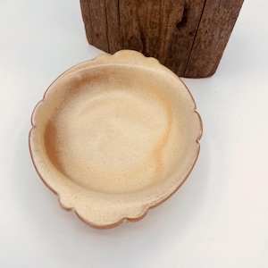 Vintage Frankoma 40B Brown and Beige Pottery Trinket Dish