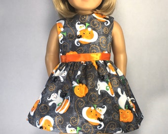 Halloween Doll Dress fits 18 inch Doll Ghost and Pumpkins