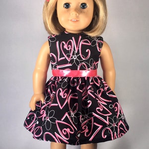 American Made Girl Doll Clothes Dress Fits 18" Doll- LOVE LOVE LOVE ...Valentine's Day