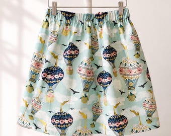 Girls Skirt / Hot Air Balloons Summertime Fun Sizes 6 and 7