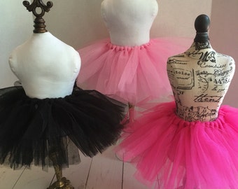 Doll Tutu American made to  Fit 18" Girl Doll - Hot Pink, Pale Pink, Black, White