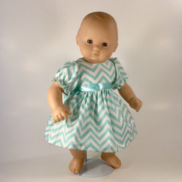 15" Baby Doll Clothes Made to fit Bitty Baby and others - Turquoise and White Chevron