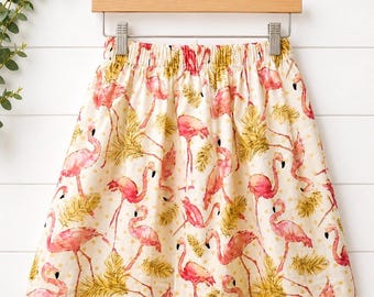 Girls Skirt / Pink  Flamingo Summertime Fun Sizes 6 and 7