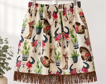 Girls Skirt / Texas Western Theme YeeHaw! Sizes 6 and 7