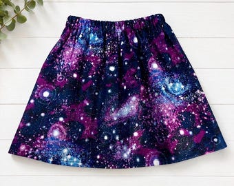 Girls Skirt / Galaxy Sparkle Stars Size 7