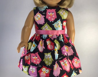 Doll Clothes American made Doll Dress to Fit 18 inch Girl Dolls - Owl