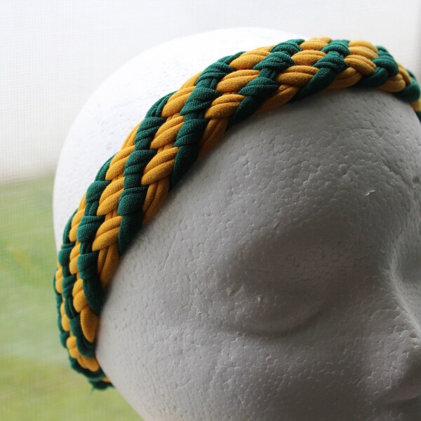 Braided Cotton T-Shirt Headband (George Mason, FSU, College Colors)