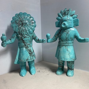 2025 New ART, Turquoise Glaze, horse hair fired, Kokopeli, Sun God, Drum, Flute, Eagle dancers, Southwestern, Home Decor, Gifts