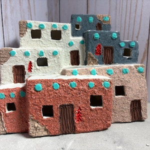 MY FIRST, created multi-colored sand textured, Southwestern, horsehair fired, Pueblo village, Home decor, Wedding gift, New Mexico, Taos,