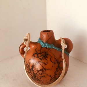 Free Shipping Pick one of these small wall hanging water jugs, horsehair pottery, southwestern, native american, Red