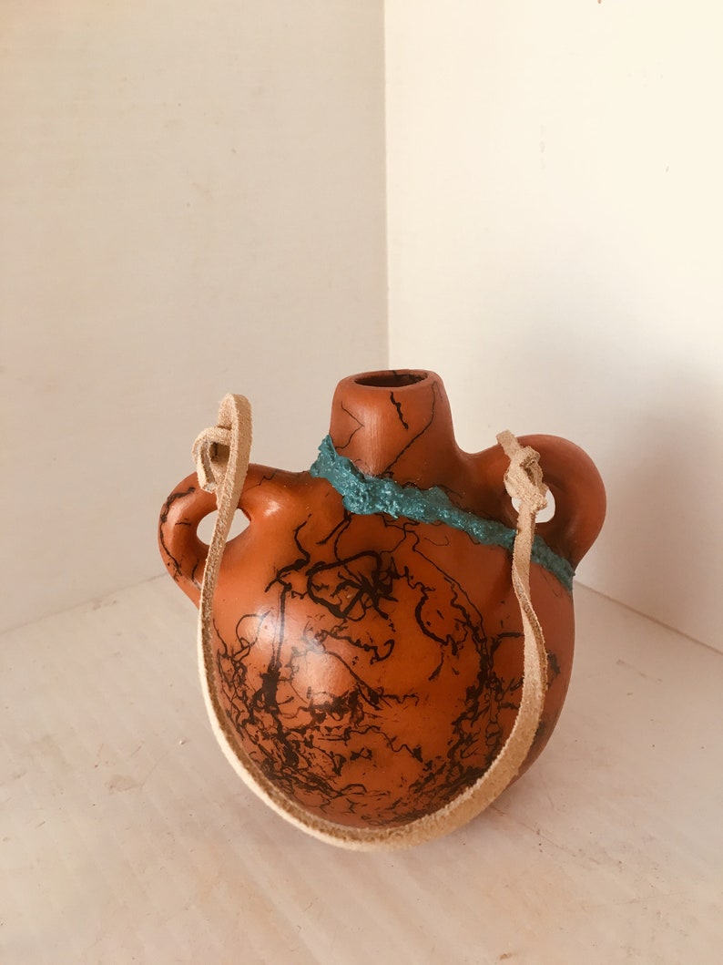 Free Shipping Pick one of these small wall hanging water jugs, horsehair pottery, southwestern, native american, Red