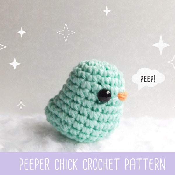 No-Sew Peeper Chick Amigurumi Crochet Pattern | Cute Crochet Chick Amigurumi Pattern, Cute Easter Chick Pattern, Cute Amigurumi Pattern