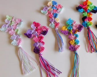 Handmade Crocheted Lace Cross Bookmark, Cotton Thread, Booklover Gift, Spiritual Accessory
